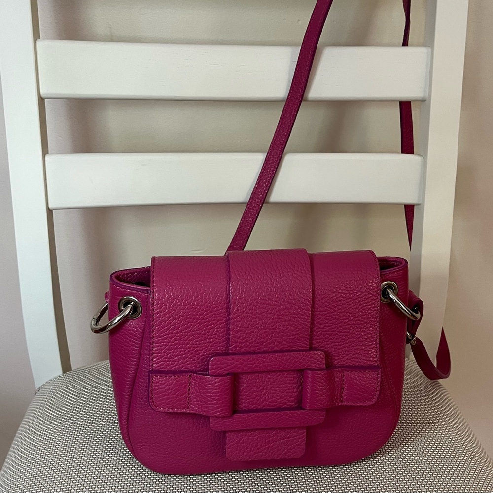 Genuine Leather Borse In Pelle Made in Italy Elegant Pink Leather Crossbody Bag